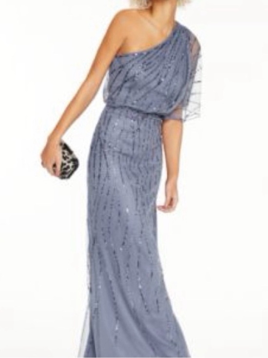 Adrianna Papell Dresses & Skirts - NWT - Adrianna Papell One-Shoulder Slate Blue Sequin Gown